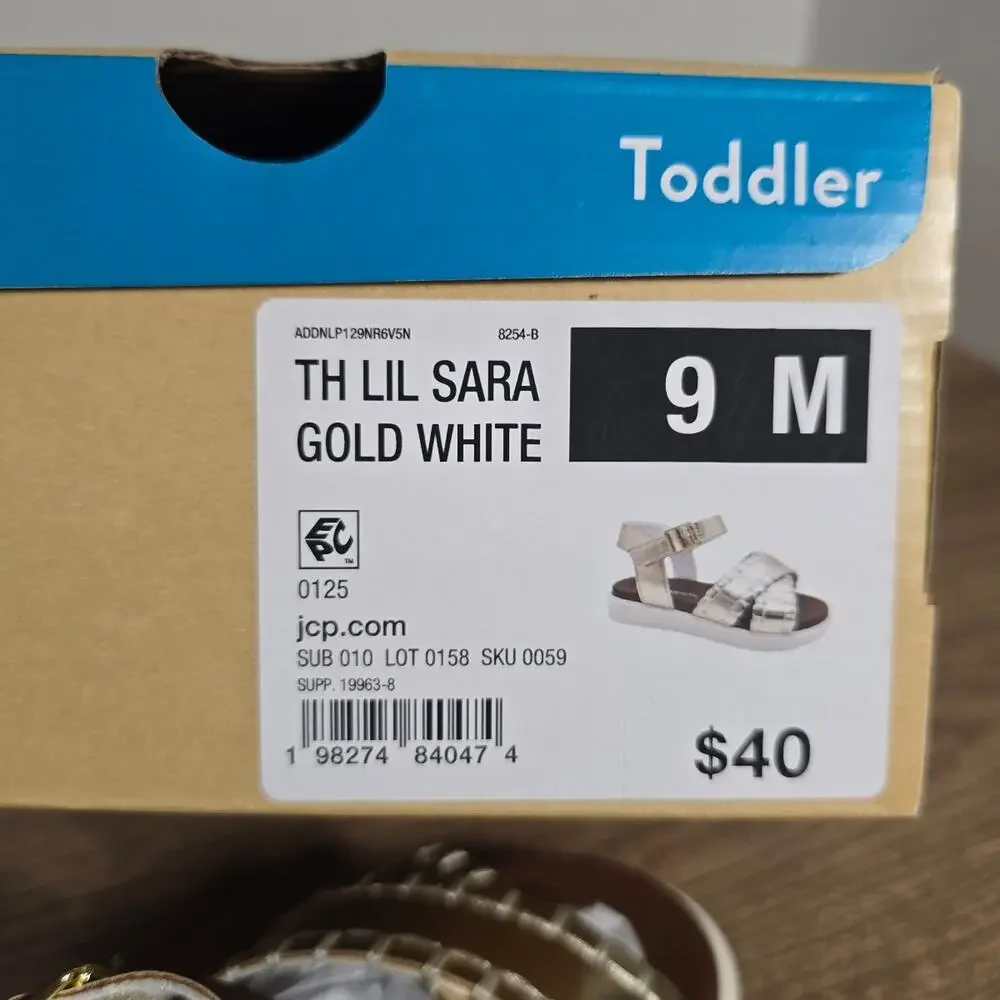 Thereabouts TH Lil Sara Gold White toddler 9 NWT